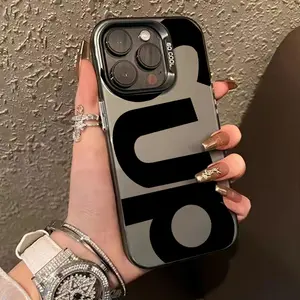Letter SUP Pattern Case for iPhone 16 15 14 13 12 11 Pro Max Plus Shockproof Drop Protective Rugged Durable Silicone Cover