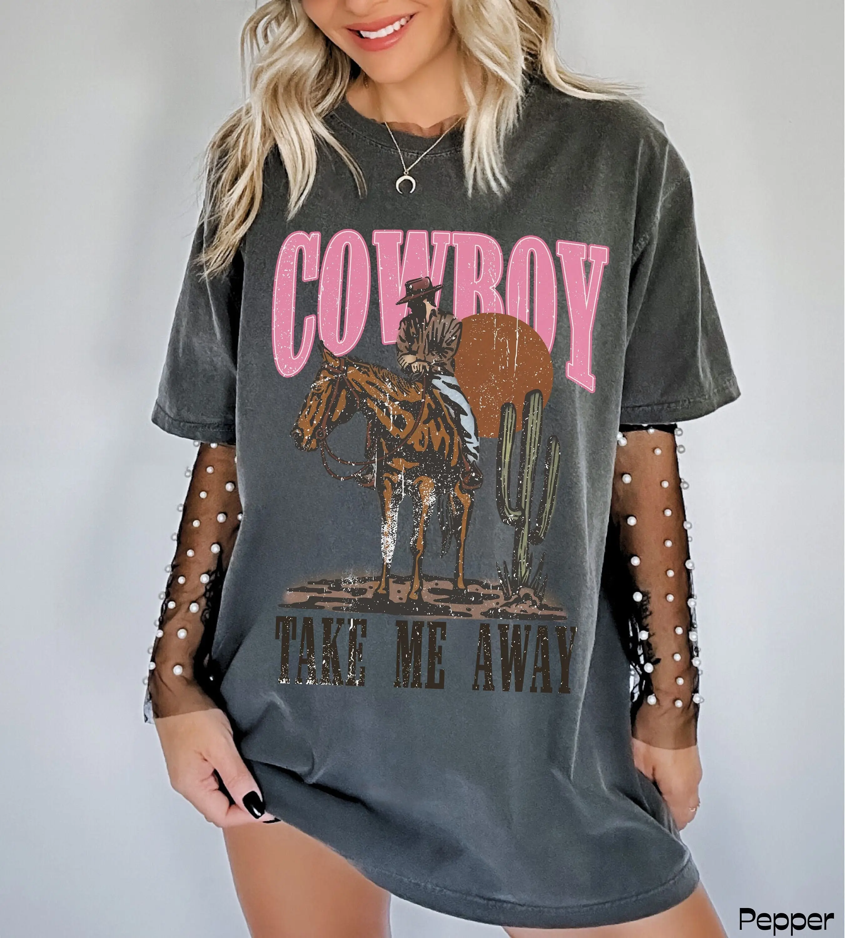 Western Graphic Tee Shirt Retro Cowboy T Shirt Country Concert Outfit Pink Cowgirl Tshirt Yee Haw Shirt I Love Cowboys Disco
