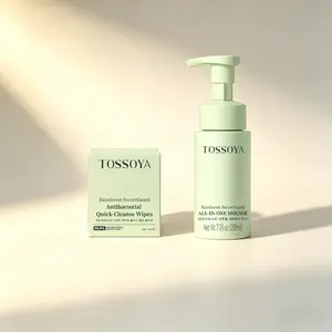 TOSSOYA Women’s Intimate Hygiene Set – 10ct pH-Balanced Feminine Wipes + 200ml Probiotic Cleansing Mousse | Odor Control, 99% Germ-Killing, Sensitive Skin Care