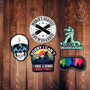 Snowboarding Stickers Pack of 5, Snowboarding Gift, Snowboard Gift For Him, Snowboarder Decal, Funny Snowboarding Tech Decal Gift