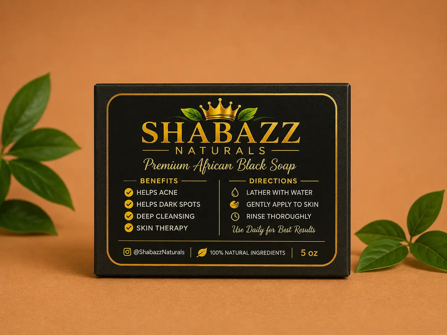 Shabazz Naturals Pure African Black Soap 5oz