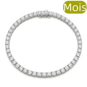 ⑧⓪Space ice 3mm Moissanite Tennis Bracelet | Solid metal Base | Iced Out Lab-Grown Diamond Hip Hop Jewelry for Men Wome