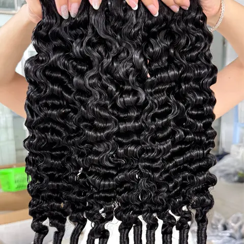 1-3/set Unprocessed Human Hair bundles burmese curly natural color bundles  Can Be Dyed & Bleached Be Restyled for black woman