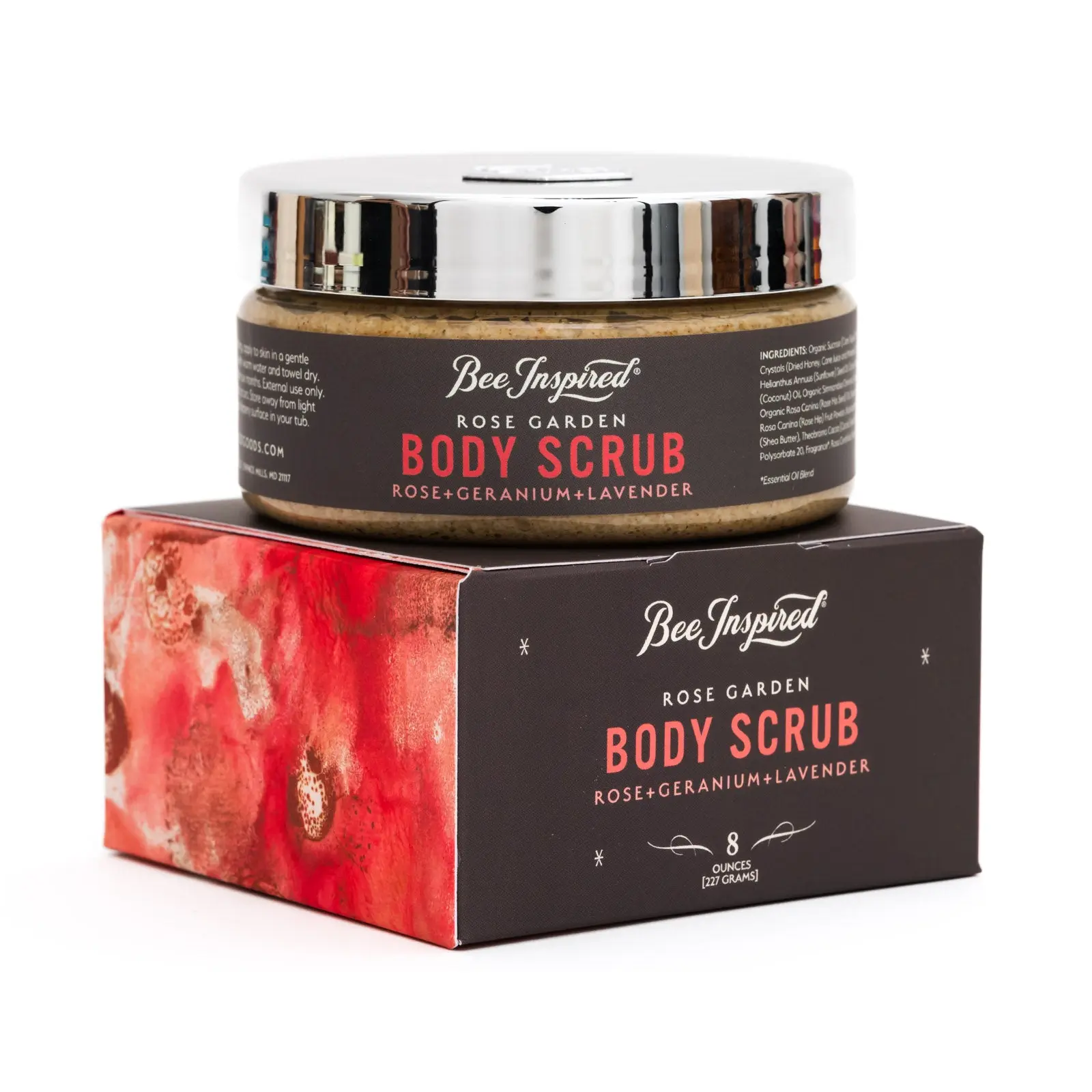 Rose Garden Honey Body Scrub - Rose, Geranium, & Lavender Scented