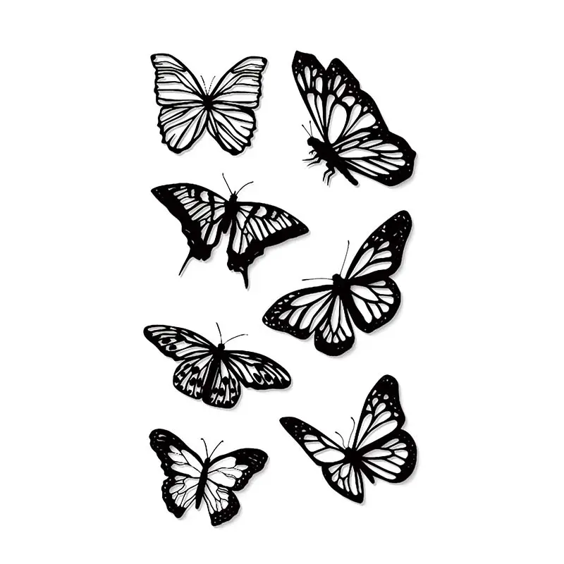 Butterfly Pattern Temporary Tattoo Sticker, 1 Sheet Waterproof Long Lasting Fake Tattoo Sticker, Body Art Sticker for Women & Men, Diy Tattoos, Sticker Tattoos