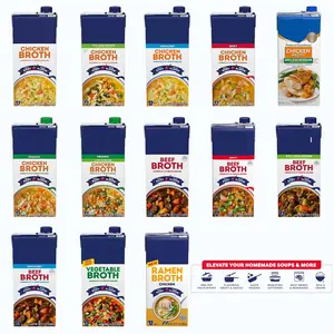 Cooking Broth, 32 oz Carton – Multi Flavor (Chicken, Beef, Veg, Ramen) | Low Sodium, Organic & Unsalted