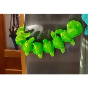 refrigerator magnet Caterpillar fidget, 3d print, fidget, stocking stuffer, flexi Caterpillar, gift, cool Caterpillar, flexi factory, ads