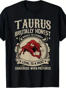 Taurus Bull Loyal to a Fault T-Shirt, Suitable for All Men And Women Outdoor Short-Sleeved T-Shirts in for All Seasons, Ready to Wear 100%, S-XXXL Extra Long Plus Size