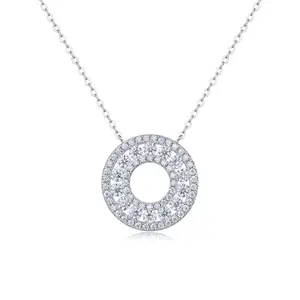 [BackAndForth] Synthetic Moissanite Necklace for Women - Sterling Silver Jewelry with 18K White Gold Plated, Anniversary Birthday or Chrismas Holiday Gift for Wife Mom Girlfriends