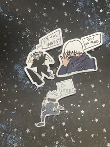 Poorly drawn JJK 3 sticker pack //  Gojo u cryin 2.5” waterproof sticker