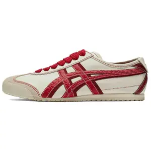 Onitsuka Tiger MEXICO 66 Snake Year Low-Top Lifestyle Sneakers for Men and Women with Comfort, Versatility, and Slip-Resistance in White-Red Trending Shoes, House White Official Shoes to Get / Maison Mihara
