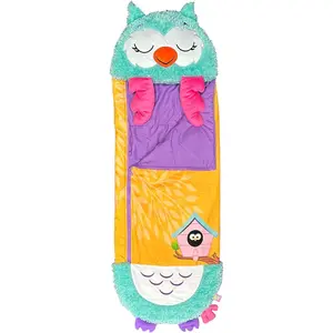 S4 Pillow & Sleepy Sack Large Snoo the Owl 66 x 30 2-in-1 Plush Animal Opens to Sleeping Bag Soft Play Nap Character for Kids 3+