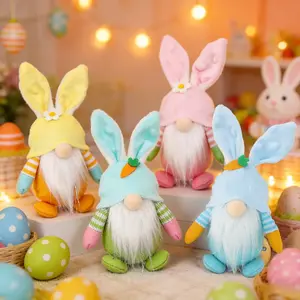 4pcs Easter Bunny Gnome Elf Doll Pendants | Creative Holiday Atmosphere Style | Wear-Resistant Durable - Home Decor + Festival Gifting + Bulk Purchase | Made of Polyester, Clip Attachment