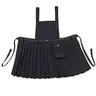 Women's Work Waist Apron Pocketed aprons with Pockets, Adjustable Straps, Metal Accessories, Fashion Pleated Design, Suitable for Hair Salon and Restaurant