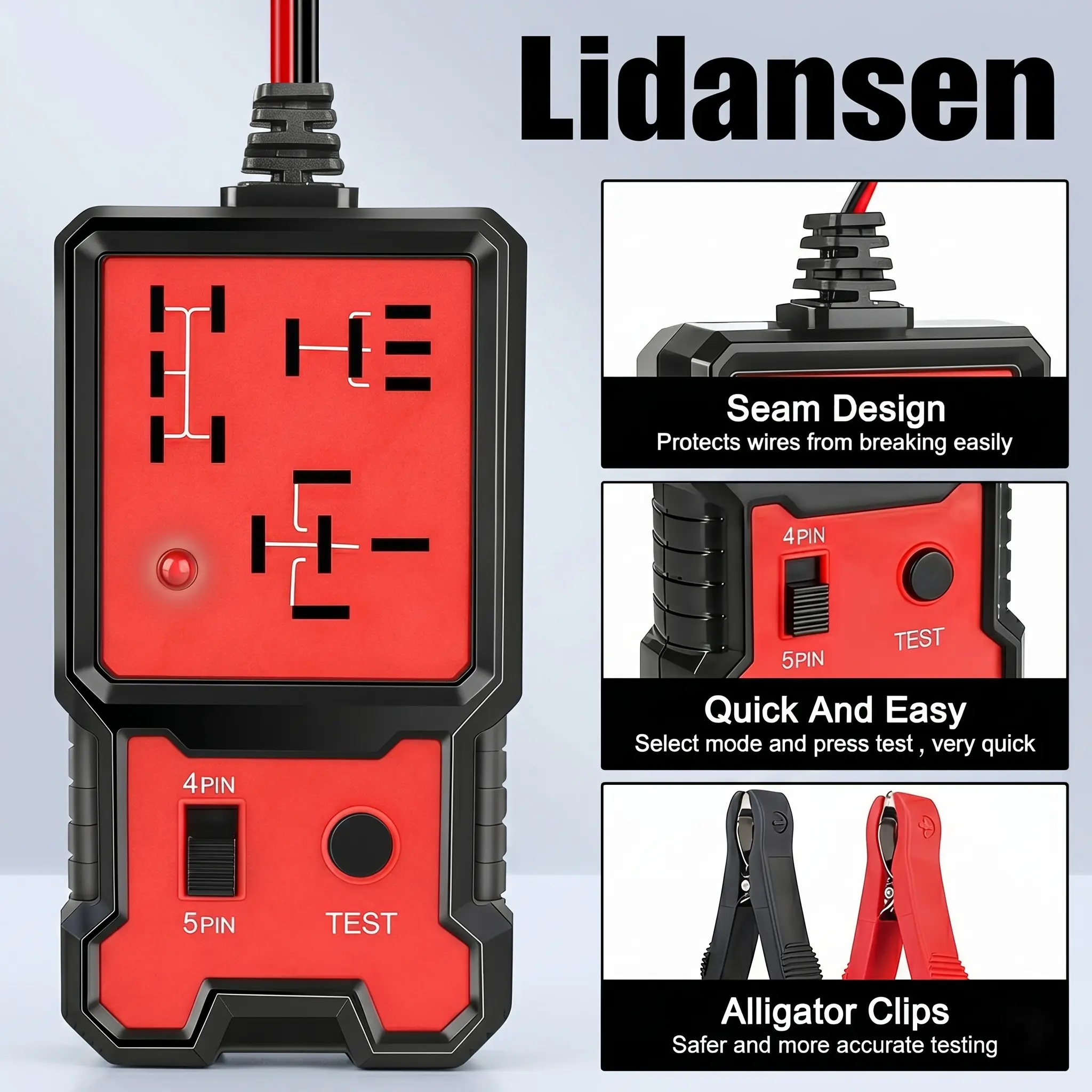 MAT12V/24V Automotive Relay Test Tool 2026 - Quick Diagnostic Relay Checker for 4 & 5 Pin - Essential Car Repair Tool and Father's Day Gift for Men, Summer Car Relay Tester Tool, Code Reader and Scanner Tool,Diagnostic and prevent battery dvr short finder