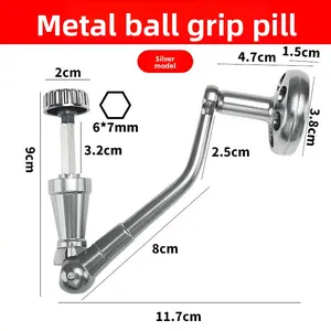 All Metal Fishing Reel Handle, Spinning Reel Rocker Arm, Large Aluminum Alloy Handle Grip, Fishing Tackle Accessories