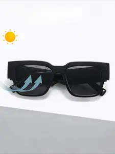 Fashionable Tinted Lens Sunglasses, Trendy Casual Rectangle Frame Sunglasses for Everyday Use, Fashion Accessories for Outdoor Activities, Fashionable Frames Sunglasses