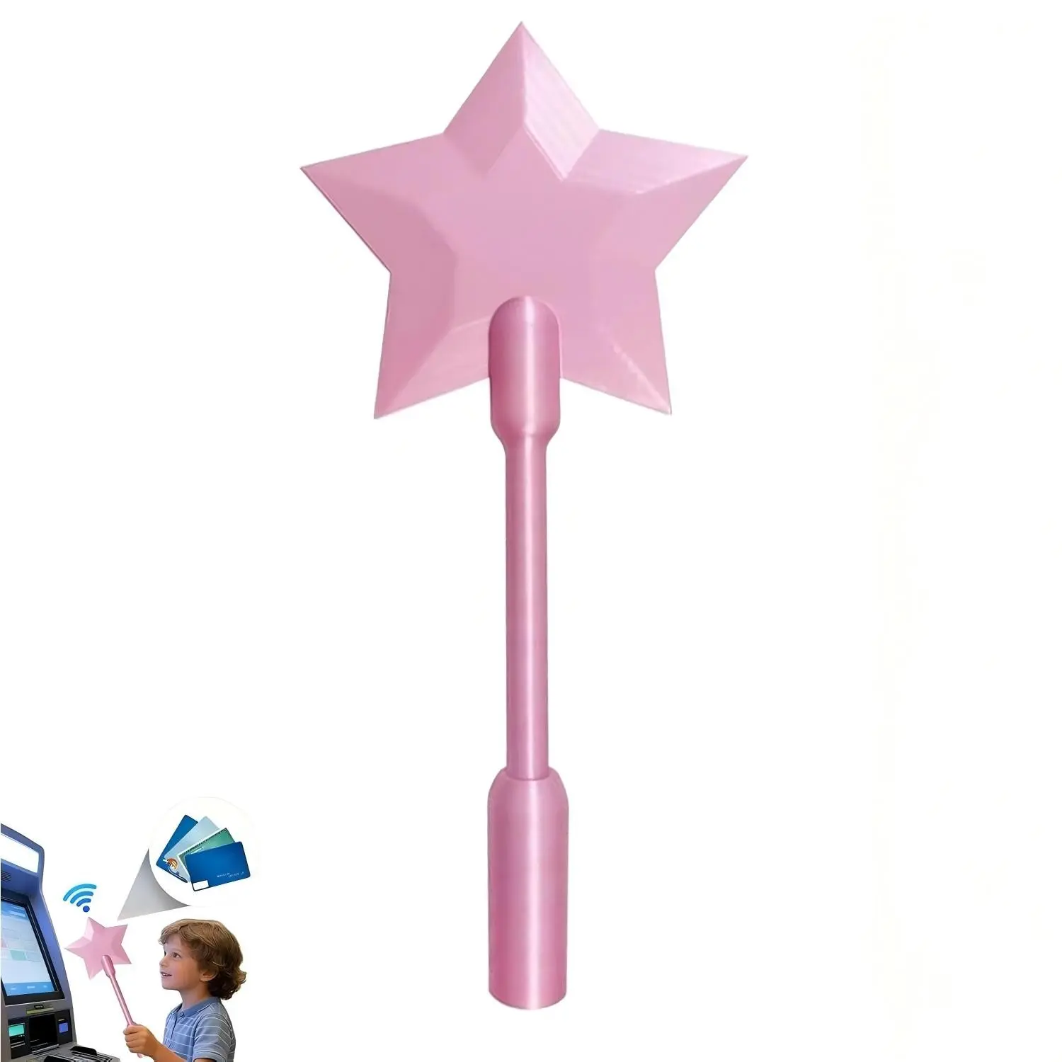 3D-Printed Tap-to-Pay Wand, Lightweight Magical Credit Card Star Wand, Contactless Payment Card Holder