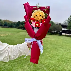 Teacher Appreciation Gift, Handmade Crochet Sunflower Bouquet, Graduation Season Present for Teachers & Students, Unique Crafted Flower Arrangement