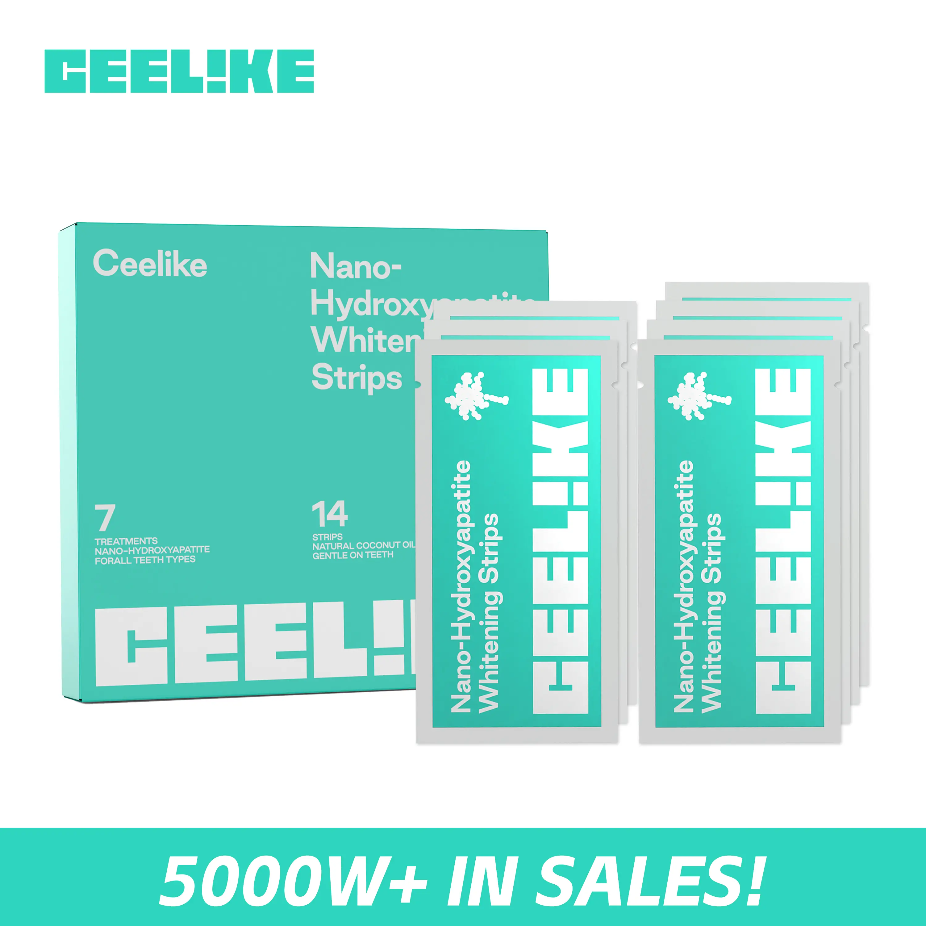 Ceelike 7-Day Teeth Strips | Removes Stains & Protects Enamel | Enhances Natural Shine |Balances Oral Health