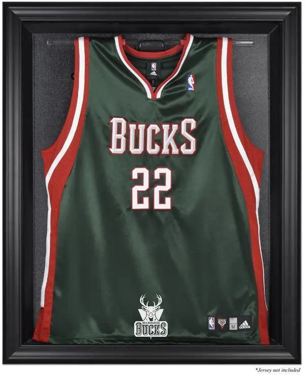 Milwaukee Bucks (2006-2014) Black Framed Team Logo Jersey Display Case - NBA Memorabilia
