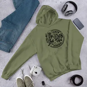 Have The Day You Deserve Graphic Hoodie - Soft Smooth & Stylish 50% Cotton 50% Polyester Cozy Hoodie for Cooler Evenings