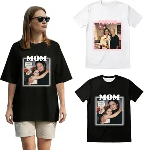 Mother's Day - Customize a Short-Sleeved Shirt for Your Mother and add a Photo on it as a for her - This Shirt is Produced in an American Factory and Shipped. Black or white
