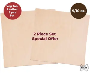 Veg Tan Tooling Leather 2 Piece Special Price 9/10 oz (3.6-4mm) Pre-Cut Shapes 6" to 48" Import AA Grade Natural Cowhide Leathercraft, Molding, Holster, Armour, Projects, Repair, Lining
