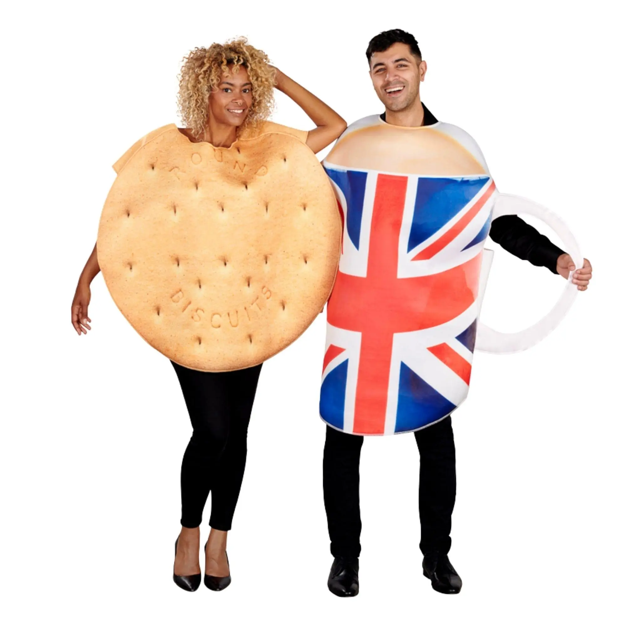 Tea & Biscuit Couple Adult Costume, Clothes, Flag, White