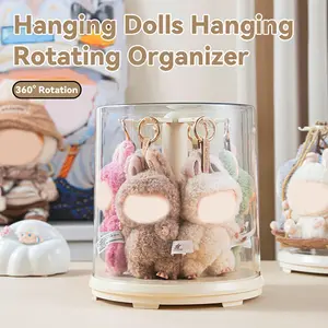 Rotating Display Box, 1 Count Clear Dustproof Display Box for Keychain,Watch,Jewelry,Home Organizer for Living Room Bedroom，Valentine's Day gift, for friend