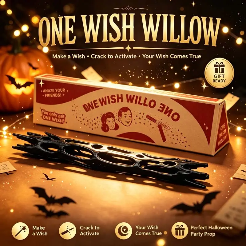 One Wish Willow - Halloween Magic Wish Stick Novelty Gag Gift Party Prop Magical Wish Stick Ornament, Witch Cosplay Accessory, Novelty Holiday Gift for Halloween Themed Parties