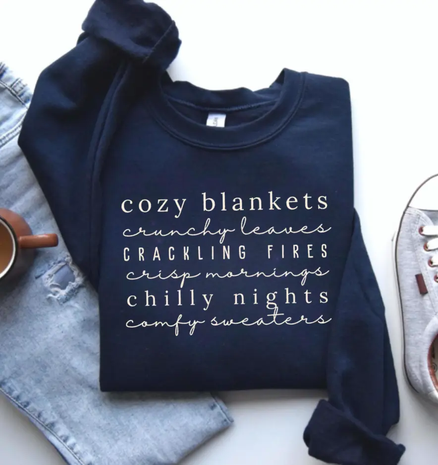 Fall Cozy Sweatshirt, Cozy Blankets Crunchy Leaves Fall Sweater, Cute Autumn Sweatshirt, Comfy Fall Sweatshirt, Cozy Season Gift