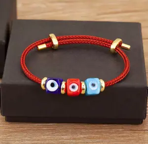 Lucky Turkish Evil Eye Rope Bracelet Adjustable for Women Punk Style Personality Design Jewelry Gifts