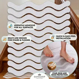 Yitape Transparent Wave Anti-Slip Bathtub Strips, Bathroom & Stairs Safety Non-Slip Tape, Invisible PVC Strong Adhesive