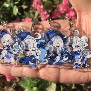 Genshin Impact Furina (Focalors) Keychain – Fontaine Cosplay Charm Pendant, Anime Game Accessory, Gift