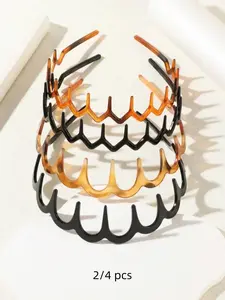 Wavy Zigzag Headbands, Non-Slip Toothed Hair Hoops for Women & Men, Minimalist Wide Compression Design, Tortoiseshell & Colors