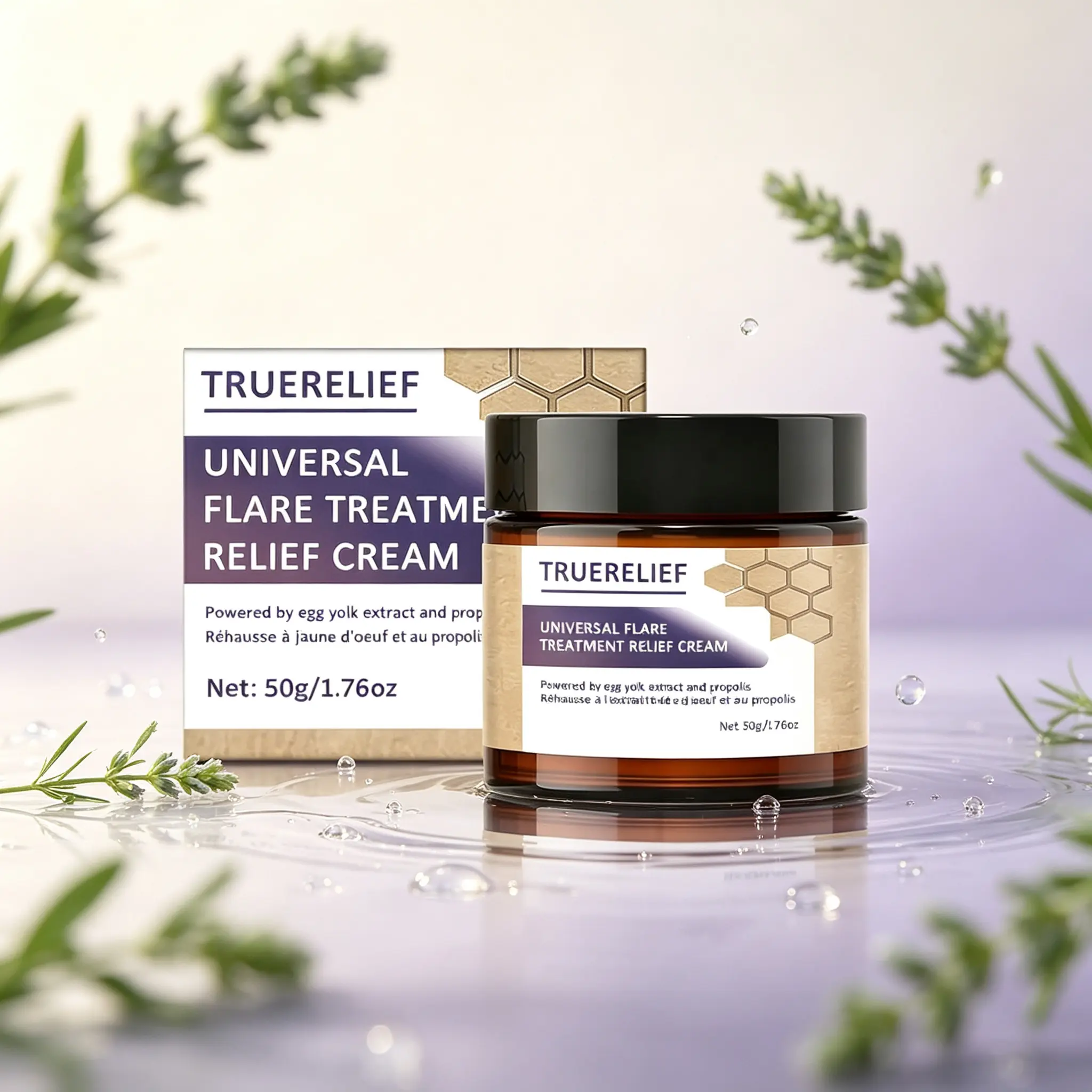 TRUERELIEF Soothing Cream – Gentle Moisturizer with Propolis & Egg Extract, Nourishing Daily Skin Care 50g