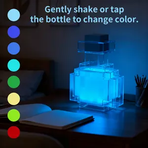 Potion Bottle Design LED Table Lamp, 8 Light Color Changing Night Light, Neon Accent Lights, for Bedroom, Desk, Living Room, Playroom Home Decor Video Game Gift.Birthday gift