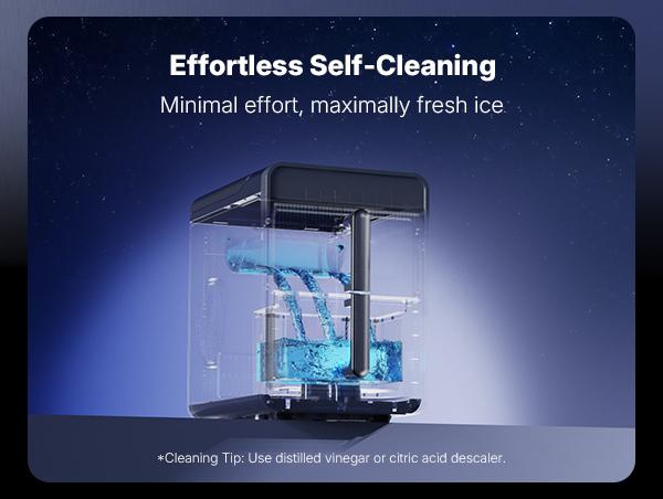 Upstreman Ice Maker Machine, Ice Cube Machines with 6-Minute Quick Ice Production, Insulated Water Tank and Ice Container, Ice in Two Sizes, Digital Control, LED Light and Self-Cleaning Mode, Portable Ice Maker for Kitchen/Home/Office/Party/RV