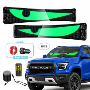 2-Pack Car Devil Eyes LED Windshield Lights (14.72"x3.62") - App/Remote Control, Programmable Patterns, Perfect Sync, for Sedans, SUVs, Custom Dynamic Sign Lighting Assembly