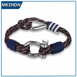 New Fashion Sport Camping Parachute Navy Blue Cord Men Women Nautical Survival Rope Chain Bracelet Summer Style