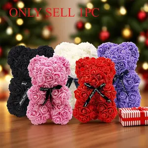 Eternal Rose Bear - Artificial Flower Valentine's Gift for Girlfriend, Miniature Anniversary Present, Romantic Home Party Decor Supplies HOT