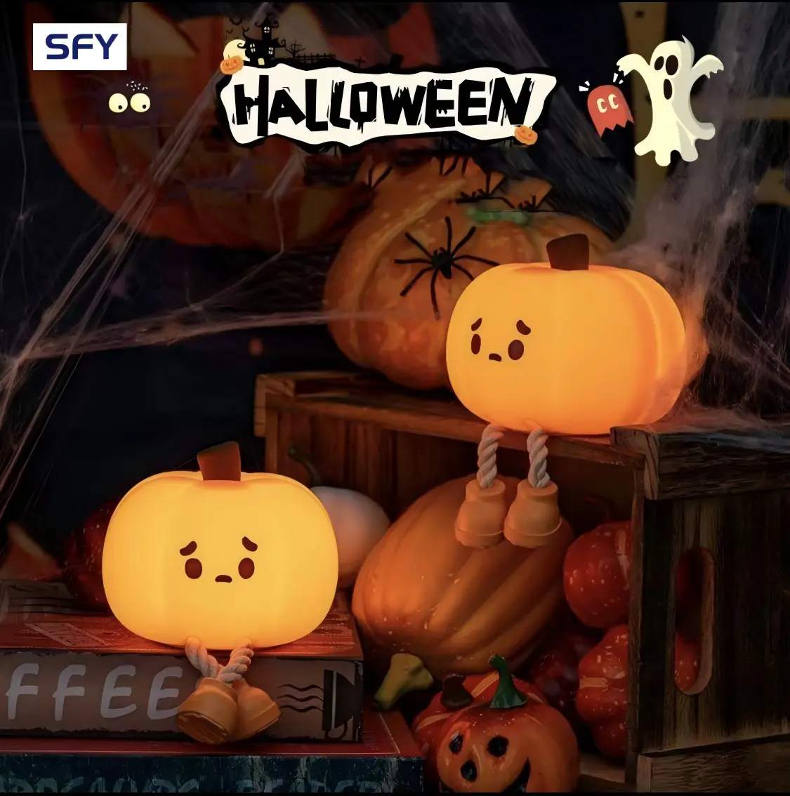 Cute Silicone Pumpkin LED Night Light - Rechargeable Dimmable Touch Lamp, Bedside Glow for Kids, Indoor Use Halloween Decor & Office Desk Gift (Home & Festive Supplies), Rechargeable Light