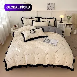 Polka Dot Pattern Bedding Set, 1 Count Bedspread & Pillowcase without Filler, Soft Comfortable Bedding Set for Home Bedroom