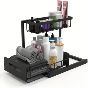 Kitchen Organizers And Storage, Kitchen Accessories, Utility Racks, Under Sink Organizer, Pull Out Cabinet Organizer, 2 Tier Slide Out Sink Shelf, Cabinet Storage Shelves, Under Sink Storage for Kitchen Bathroom Cabinet