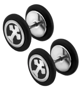 16G Goth Cross Steel Fake Plugs