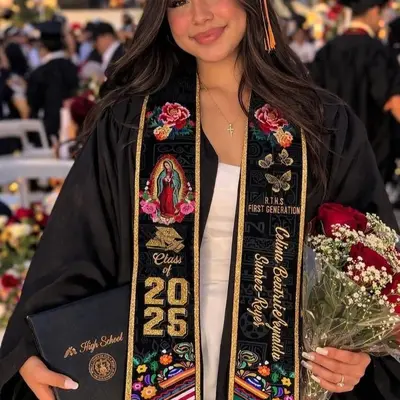 mexican dress for graduation First Generation Themed Stole Graduation Kente Kente Graduation Stole, First Generation Sash, Class gold fabric for dress