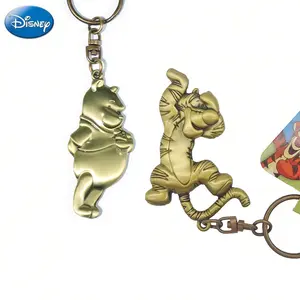 Disney Keychain Eeyore Winnie The Pooh Tigger Brass Metal Keyring Metal Pewter Keyring Fashion Personalized Costume Creative Cartoon Personality Backpack Car Keychain Accessory Pendant