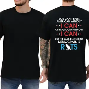 You Can't Spell Republican Without "I Can" But Democarts is Rats T-shirt, Unisex Graphic Tees, Casual Wear, Funny Shirts, Comfy Cotton white