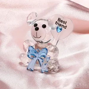 Crystal Bestie Bear Statue- A Sparkling Symbol of True Friendship, Perfect Gift for Your Dearest Friend